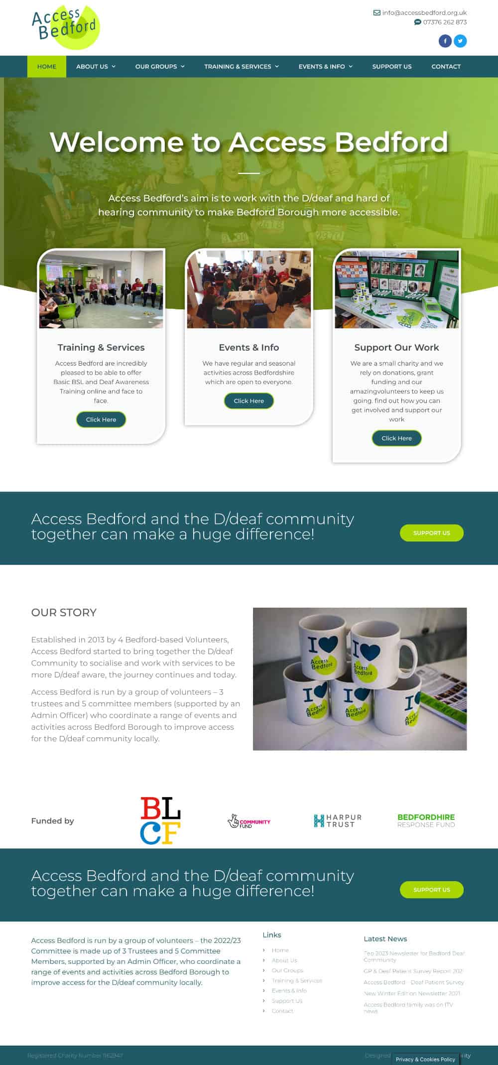 A website design for access bedford.