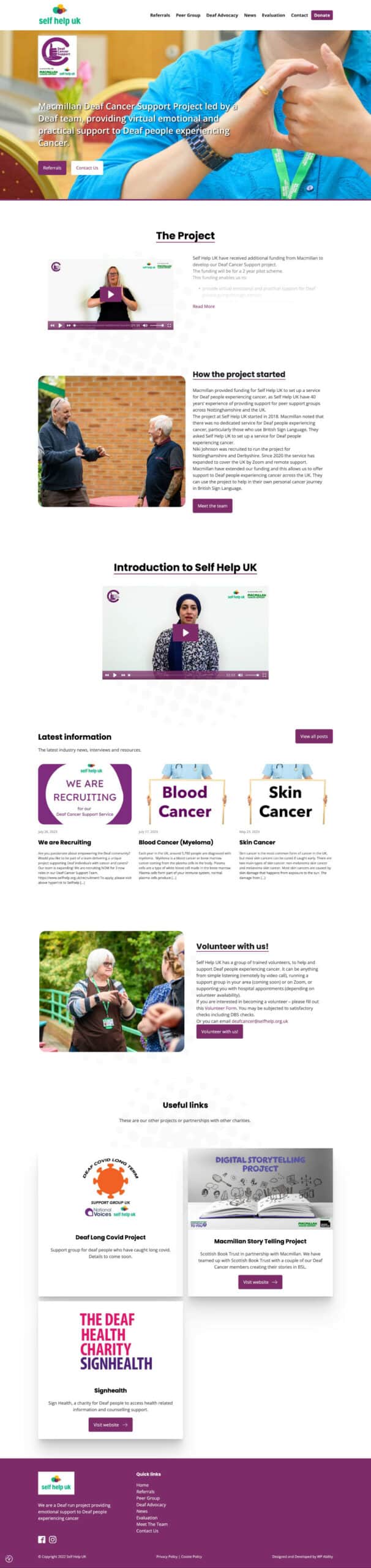 A website design for a group of people.